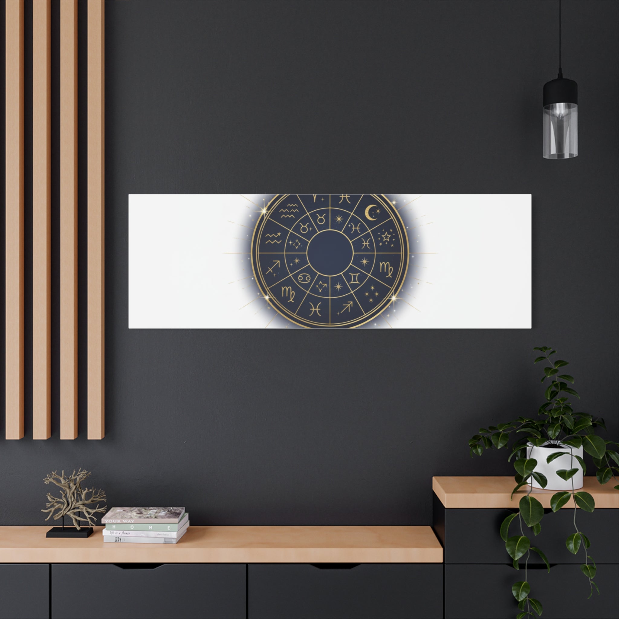 Zodiac Wheel Canvas, Astrology Art Print | Celestial Decor, Constellation Wall Art