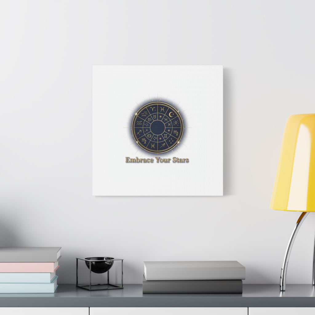 Zodiac Wheel Canvas, Astrology Art Print | Celestial Decor, Constellation Wall Art