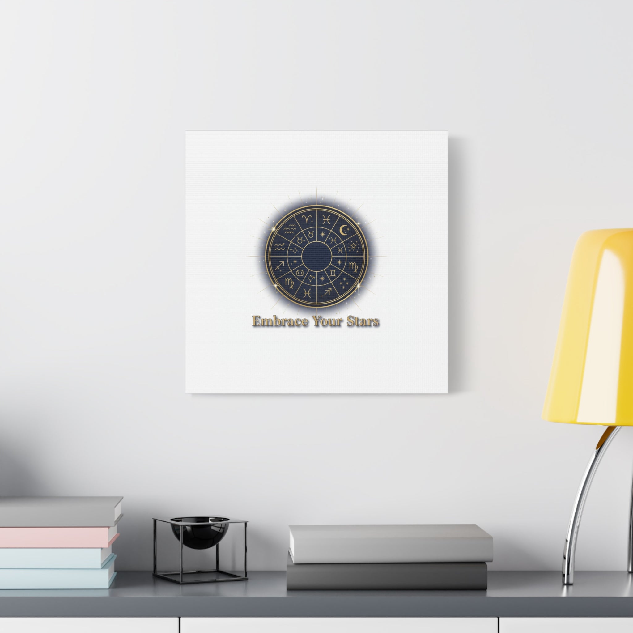 Zodiac Wheel Canvas, Astrology Art Print | Celestial Decor, Constellation Wall Art
