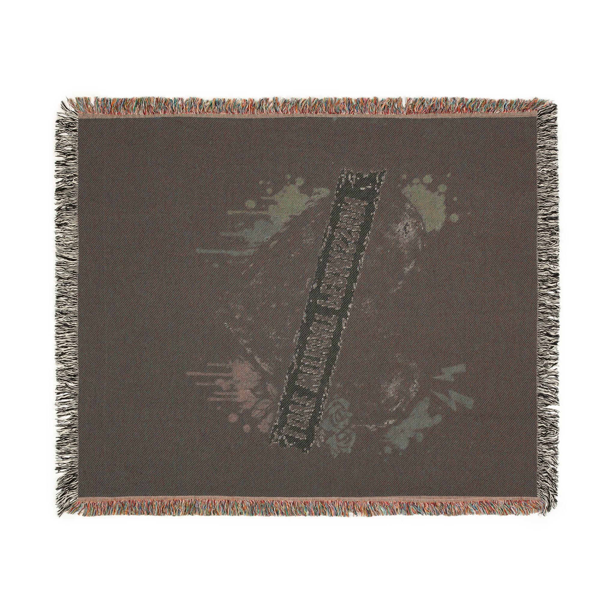 Woven Blanket — 'Live Without Permission' Grunge Throw Blanket
