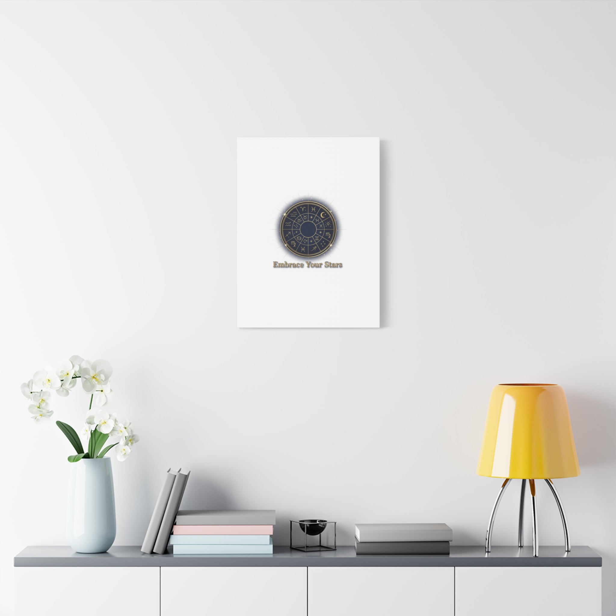 Zodiac Wheel Canvas, Astrology Art Print | Celestial Decor, Constellation Wall Art