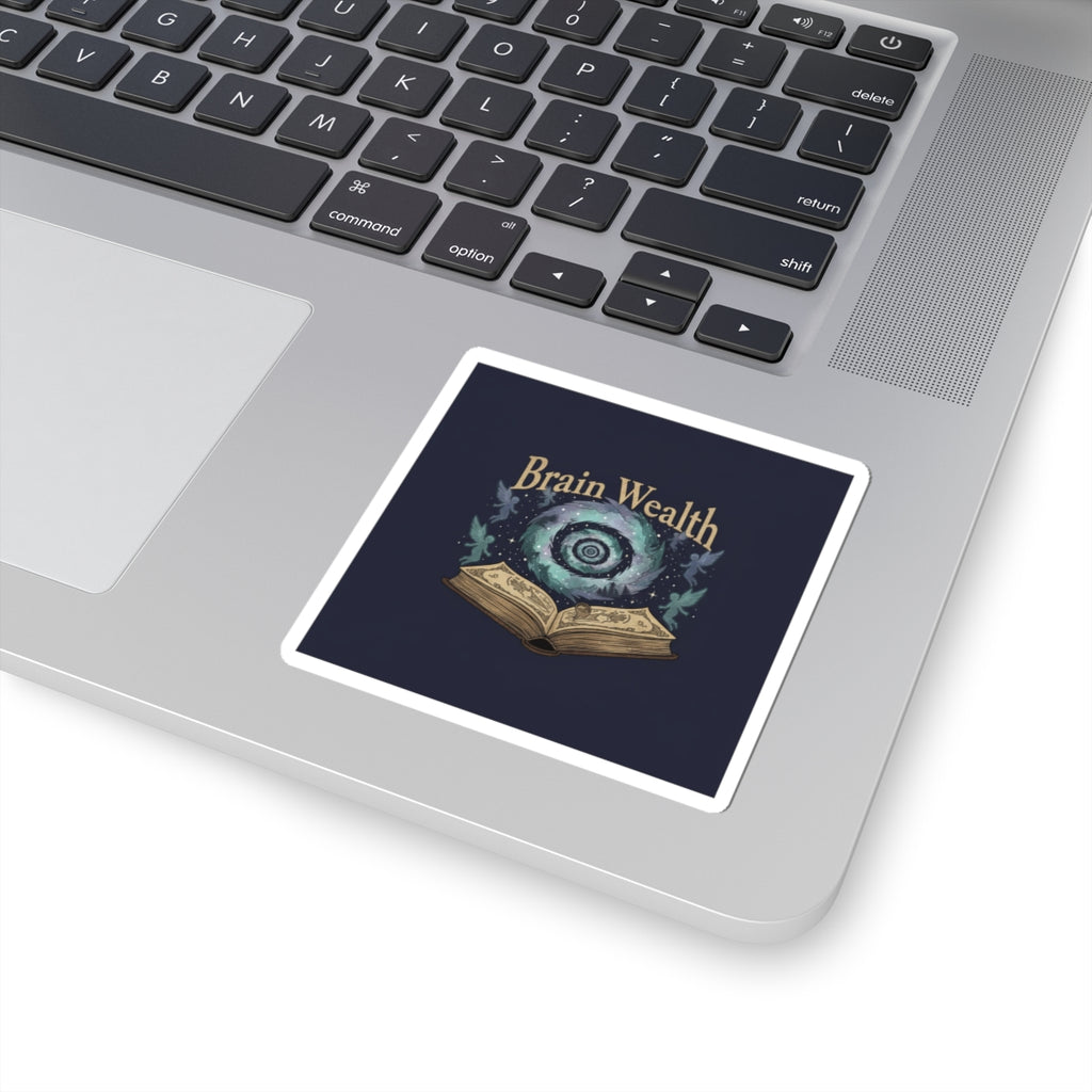 Brain Wealth Sticker | Surreal Academia, Melting Books, Vintage Crest