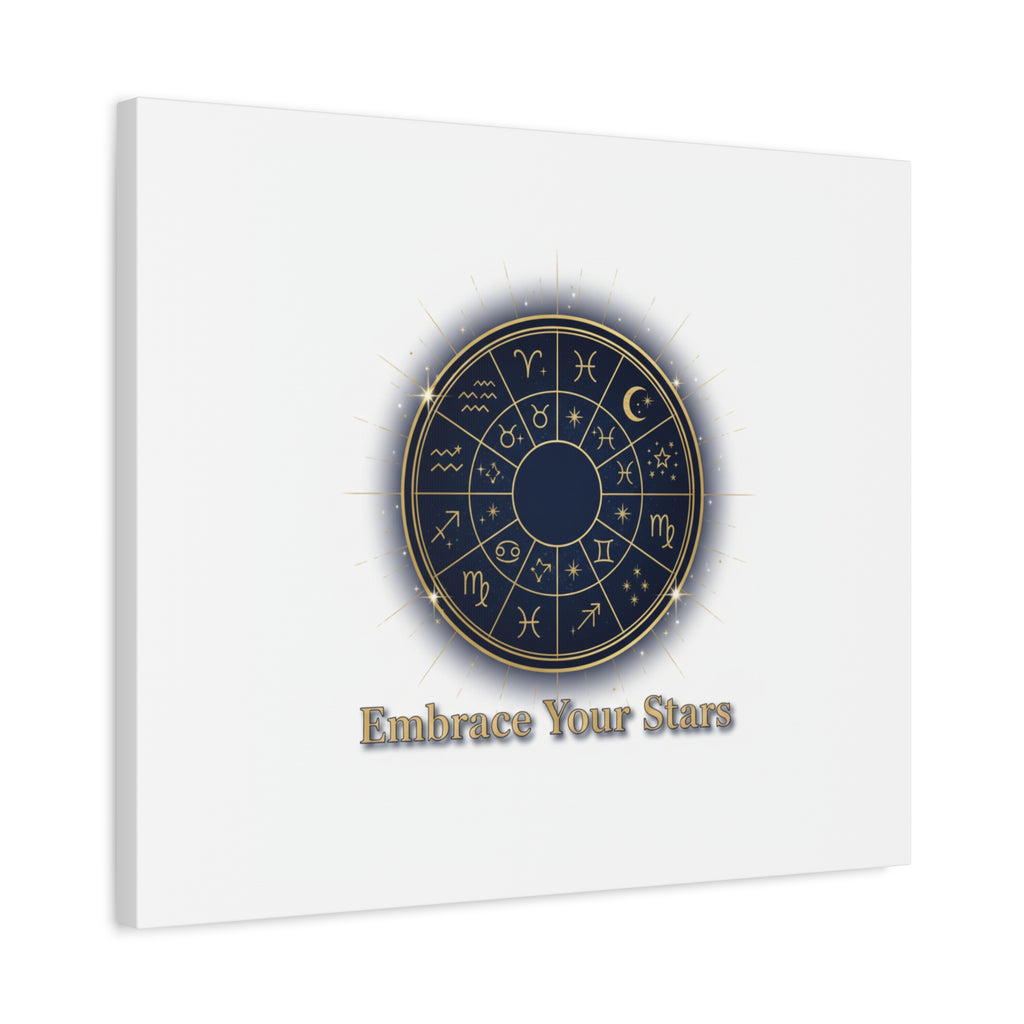 Zodiac Wheel Canvas, Astrology Art Print | Celestial Decor, Constellation Wall Art