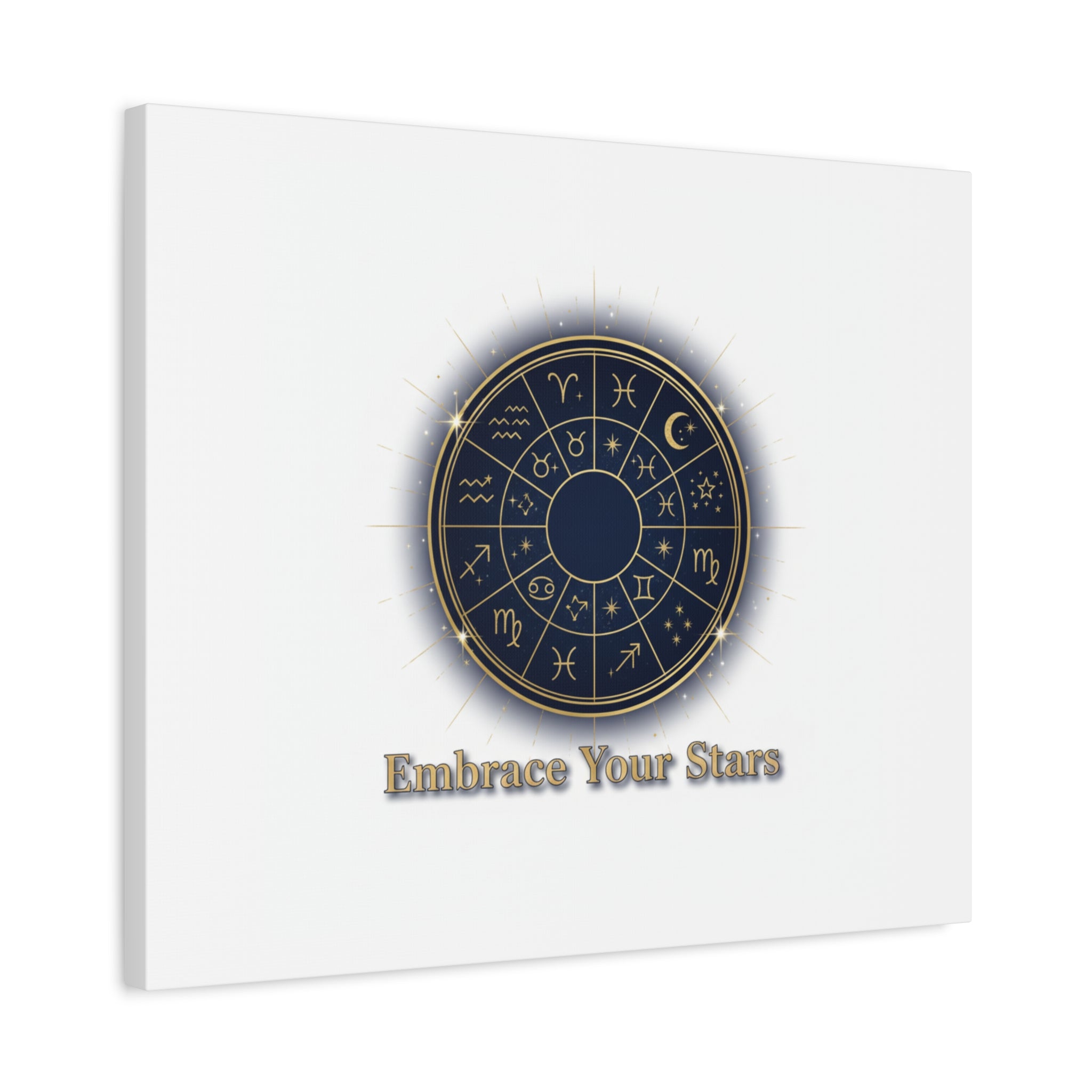 Zodiac Wheel Canvas, Astrology Art Print | Celestial Decor, Constellation Wall Art