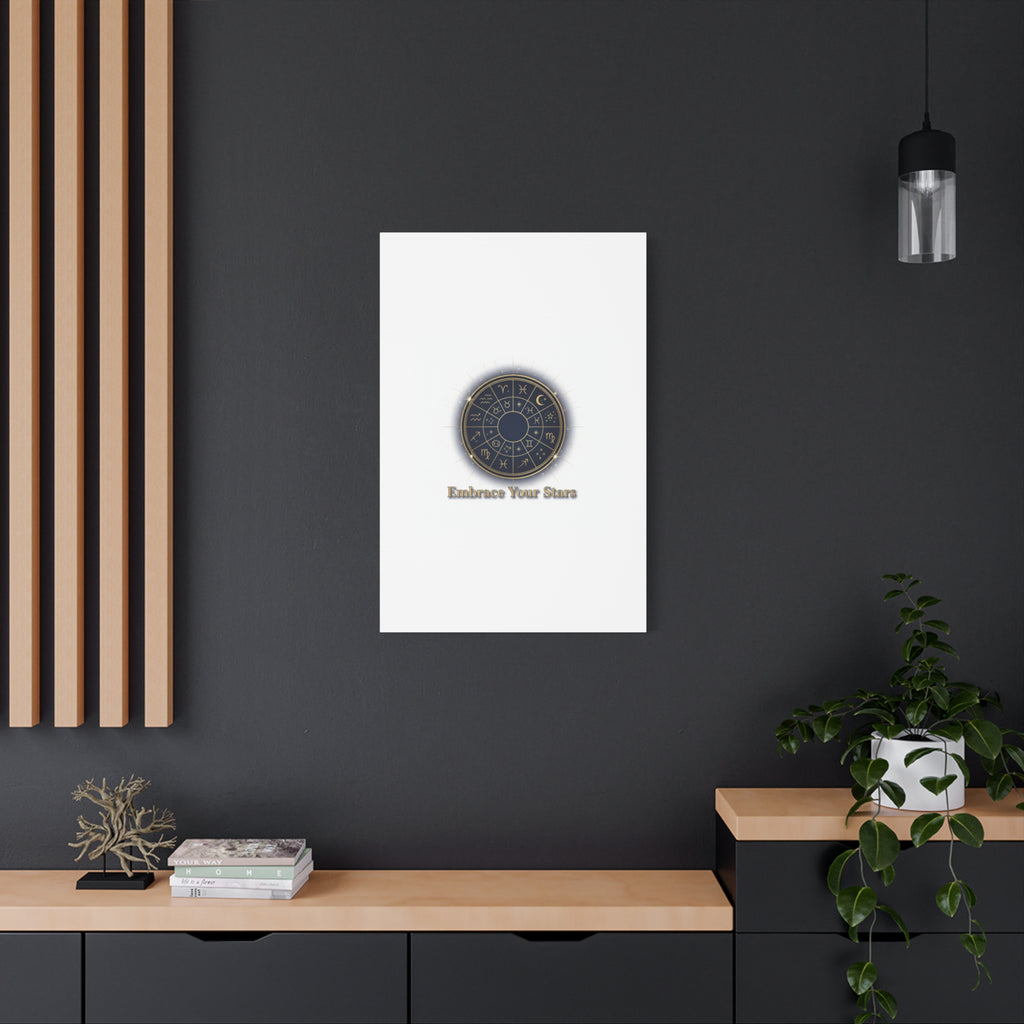 Zodiac Wheel Canvas, Astrology Art Print | Celestial Decor, Constellation Wall Art