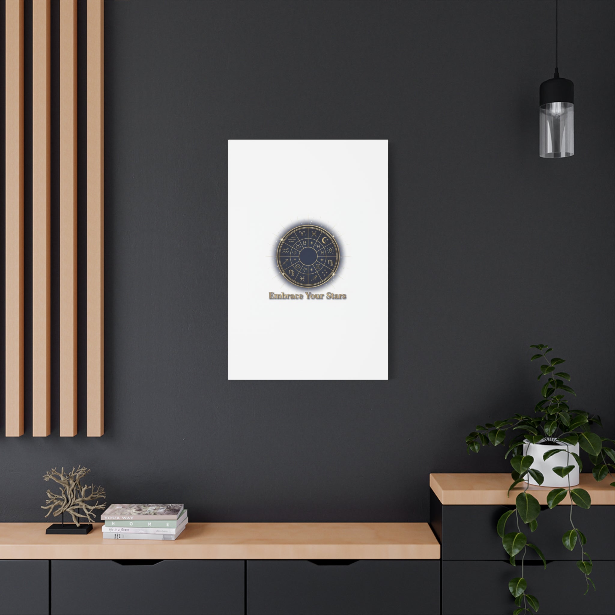 Zodiac Wheel Canvas, Astrology Art Print | Celestial Decor, Constellation Wall Art