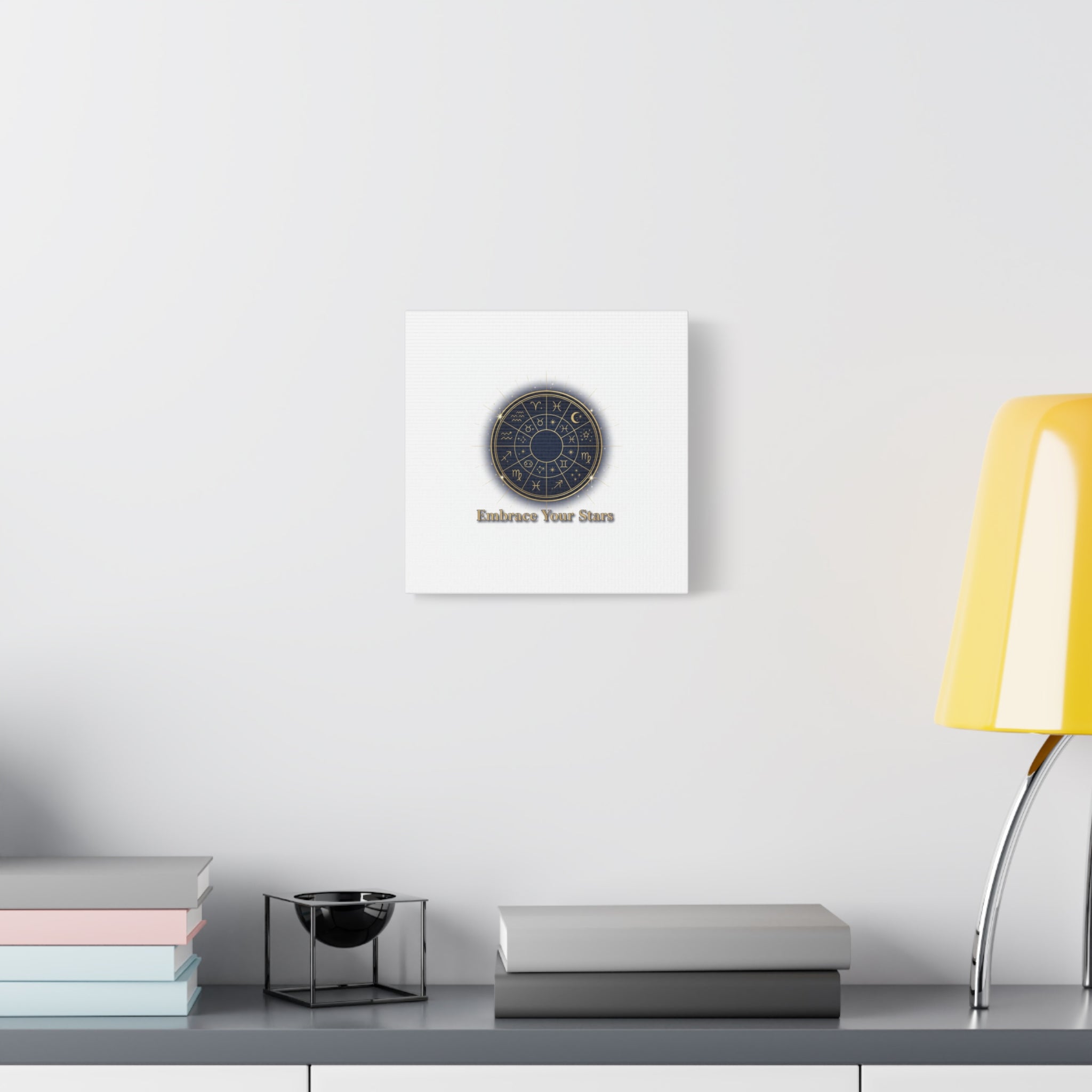 Zodiac Wheel Canvas, Astrology Art Print | Celestial Decor, Constellation Wall Art