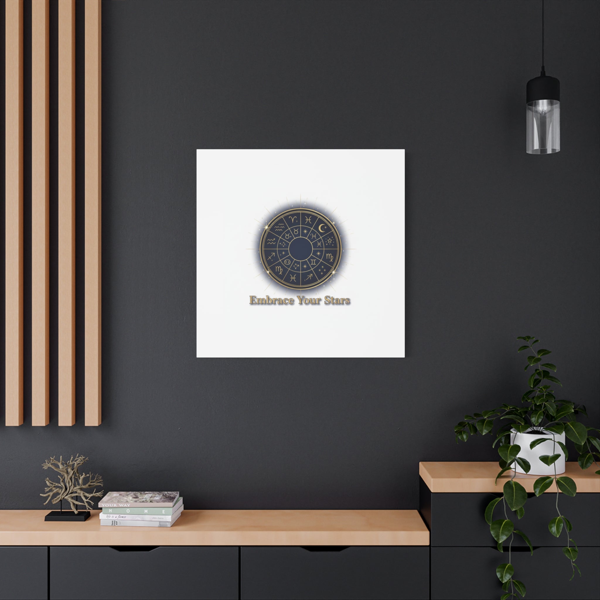 Zodiac Wheel Canvas, Astrology Art Print | Celestial Decor, Constellation Wall Art