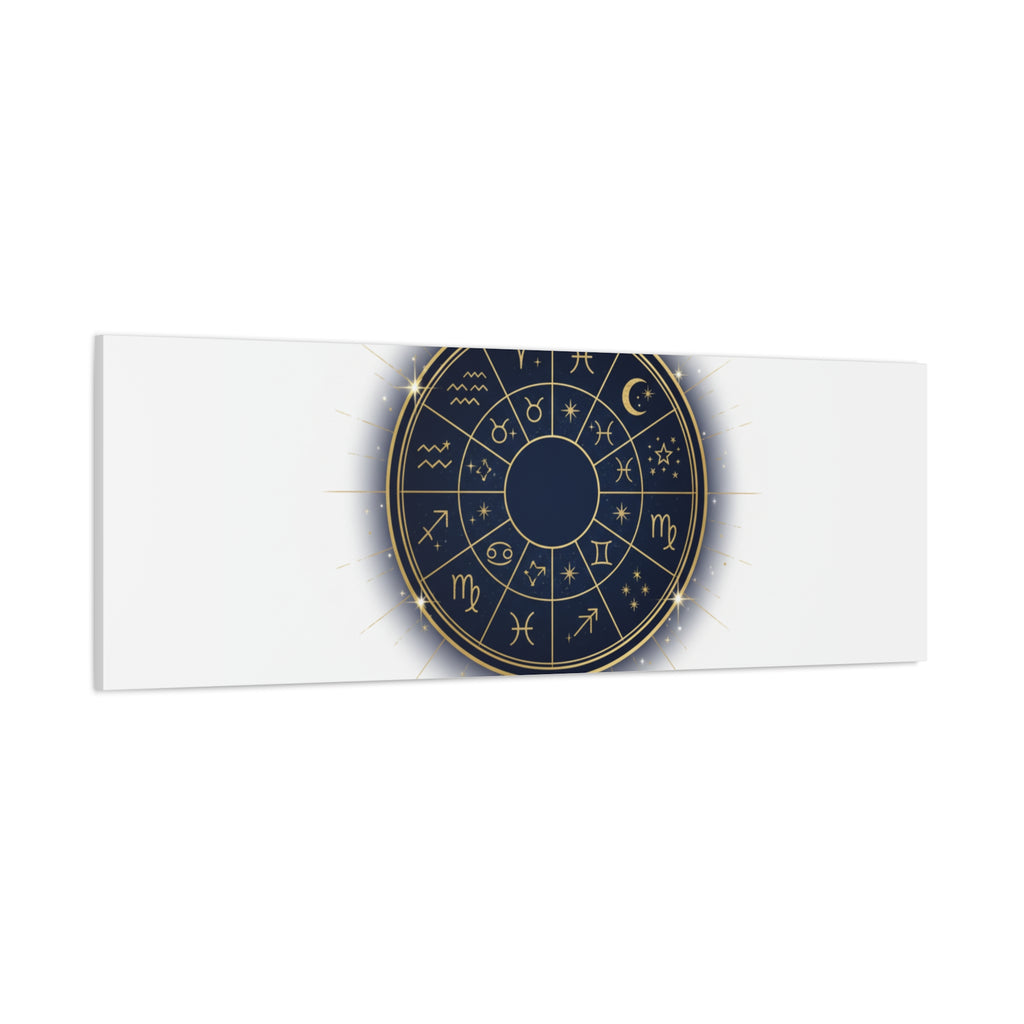 Zodiac Wheel Canvas, Astrology Art Print | Celestial Decor, Constellation Wall Art