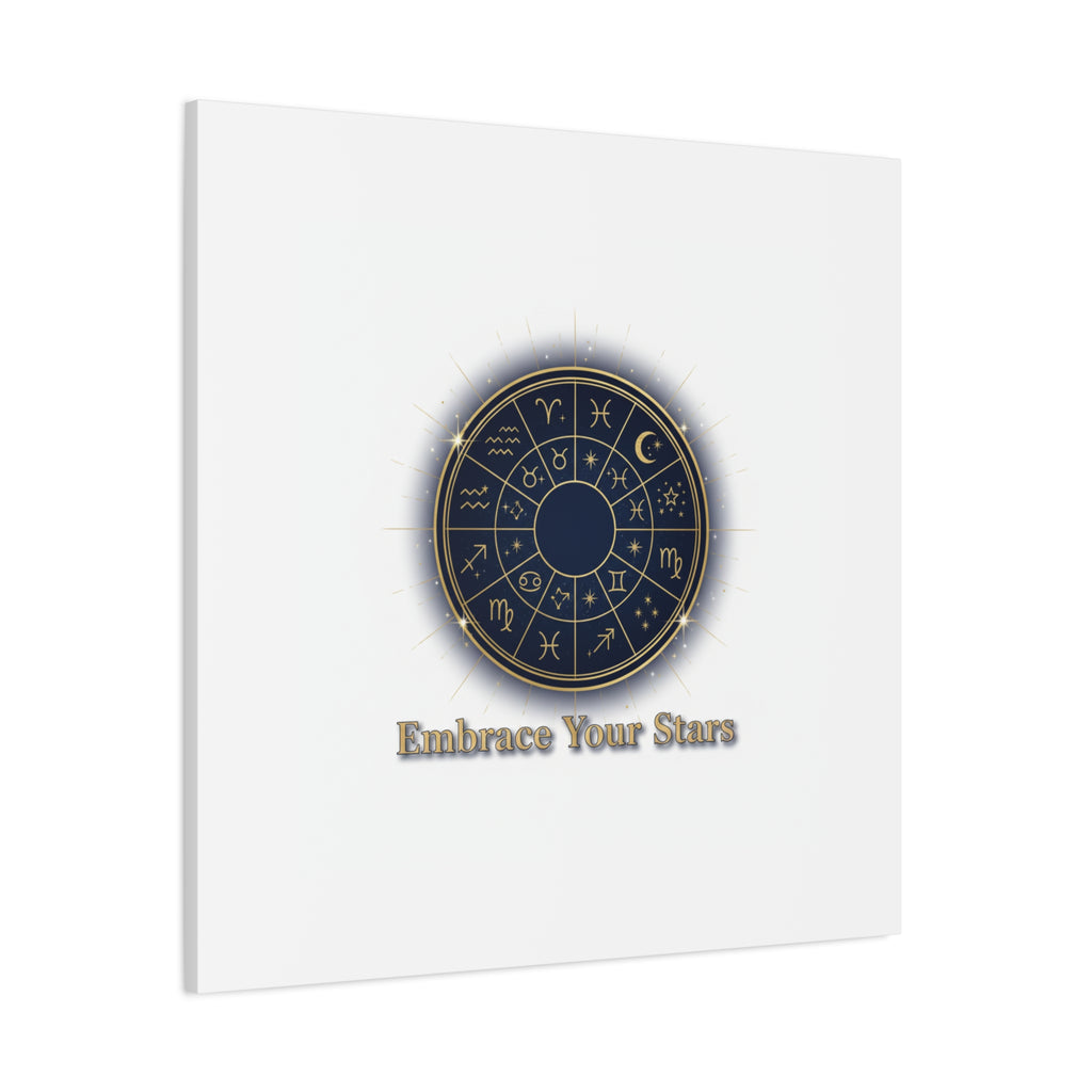 Zodiac Wheel Canvas, Astrology Art Print | Celestial Decor, Constellation Wall Art