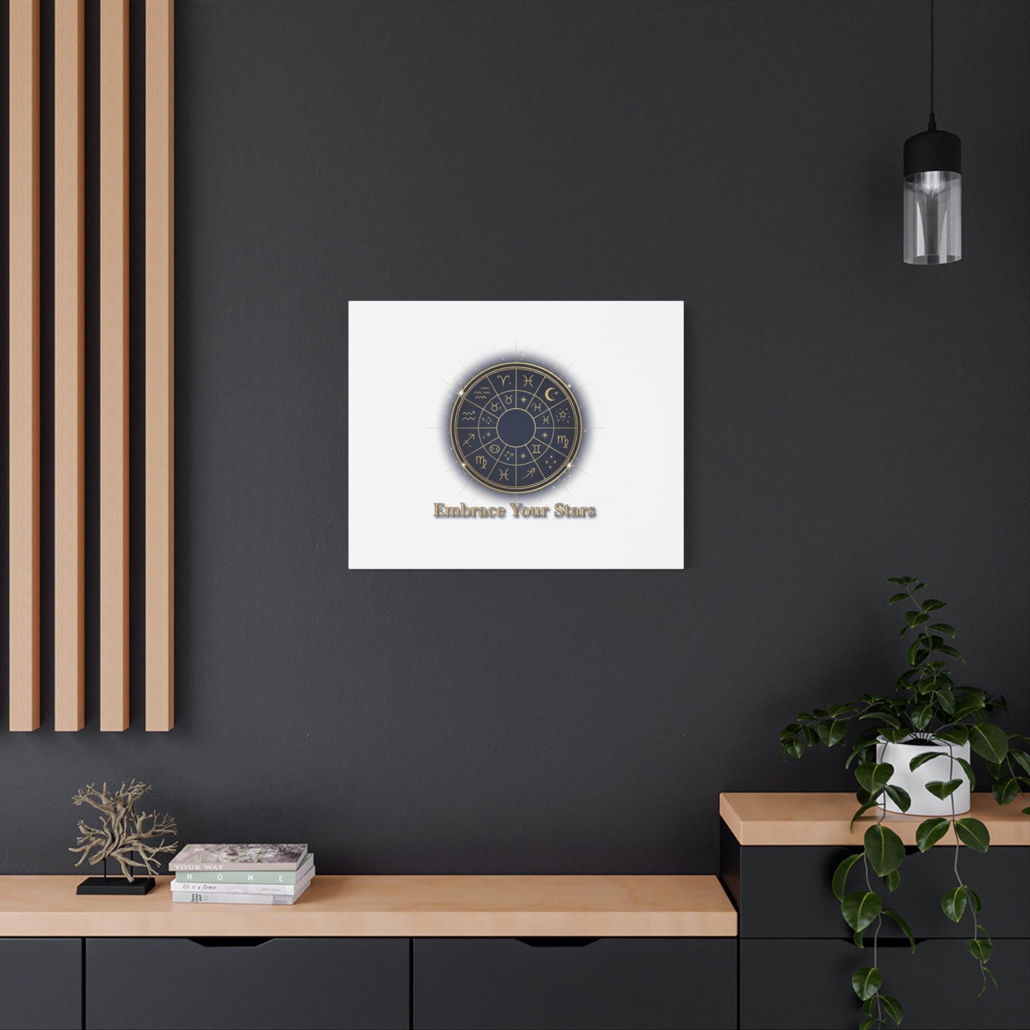 Zodiac Wheel Canvas, Astrology Art Print | Celestial Decor, Constellation Wall Art