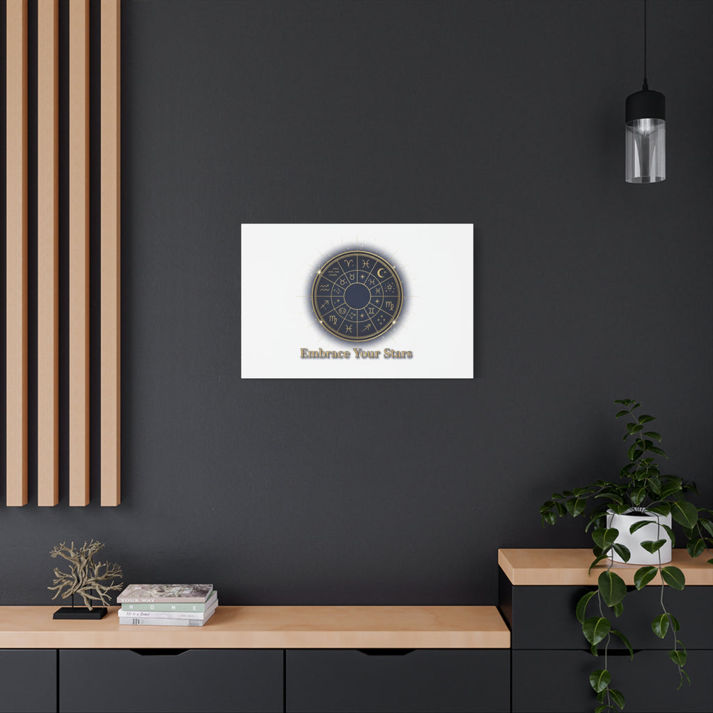 Zodiac Wheel Canvas, Astrology Art Print | Celestial Decor, Constellation Wall Art