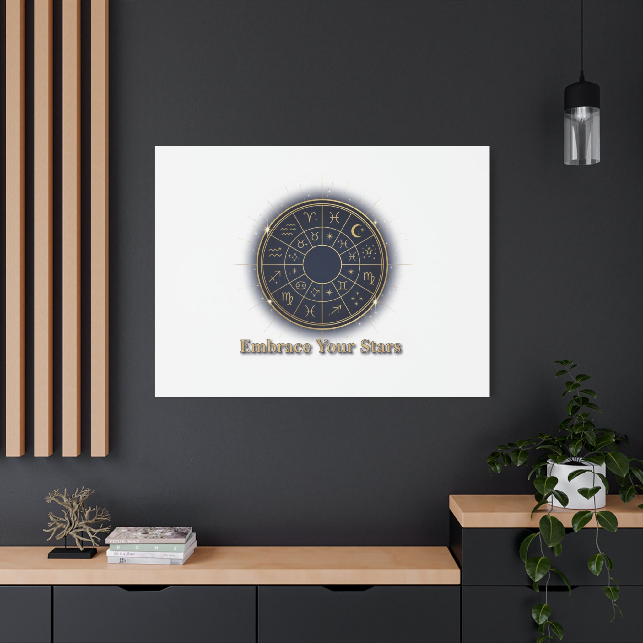 Zodiac Wheel Canvas, Astrology Art Print | Celestial Decor, Constellation Wall Art