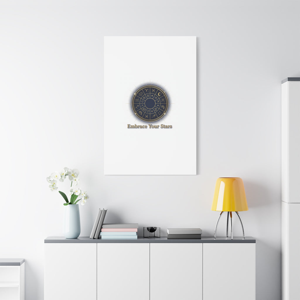 Zodiac Wheel Canvas, Astrology Art Print | Celestial Decor, Constellation Wall Art