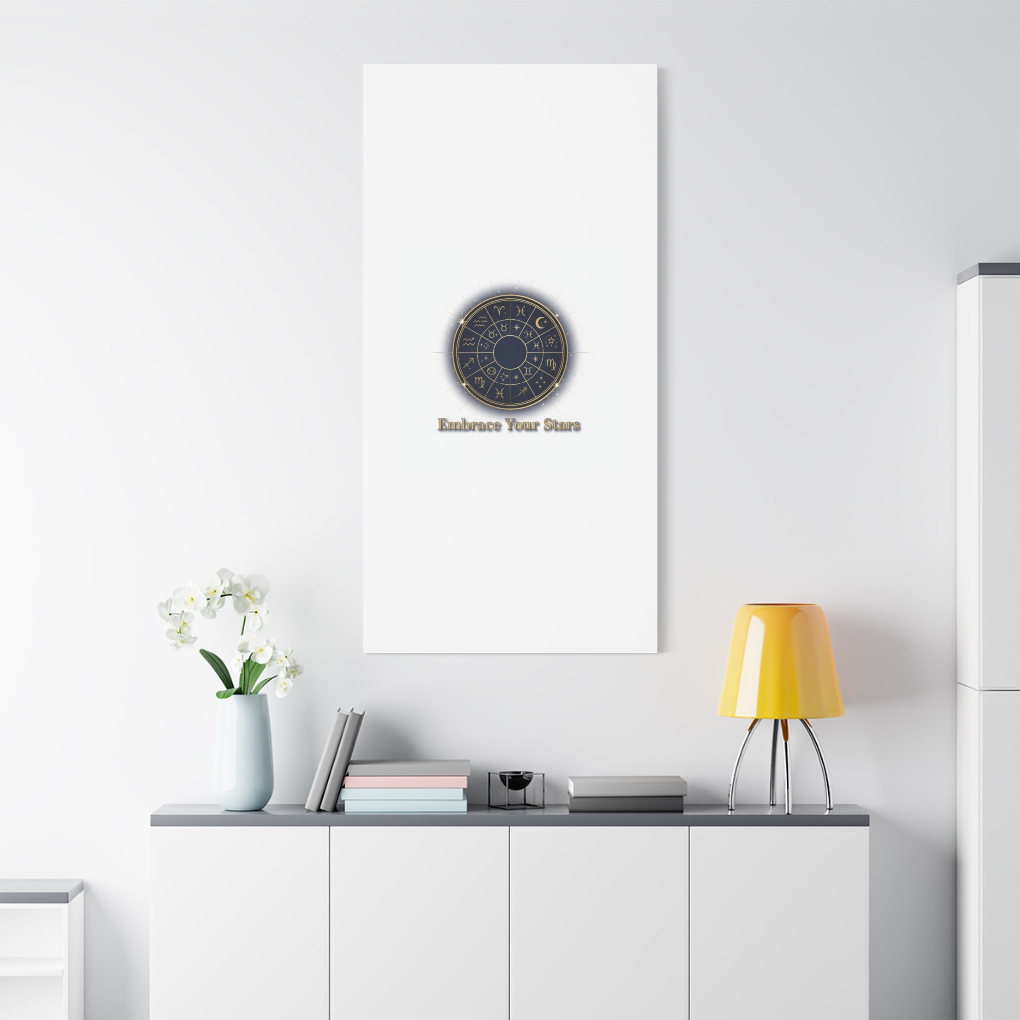 Zodiac Wheel Canvas, Astrology Art Print | Celestial Decor, Constellation Wall Art