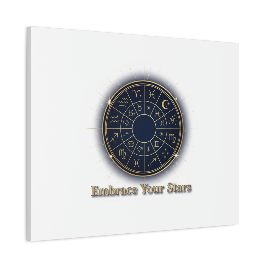 Zodiac Wheel Canvas, Astrology Art Print | Celestial Decor, Constellation Wall Art