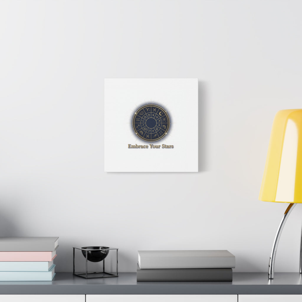 Zodiac Wheel Canvas, Astrology Art Print | Celestial Decor, Constellation Wall Art