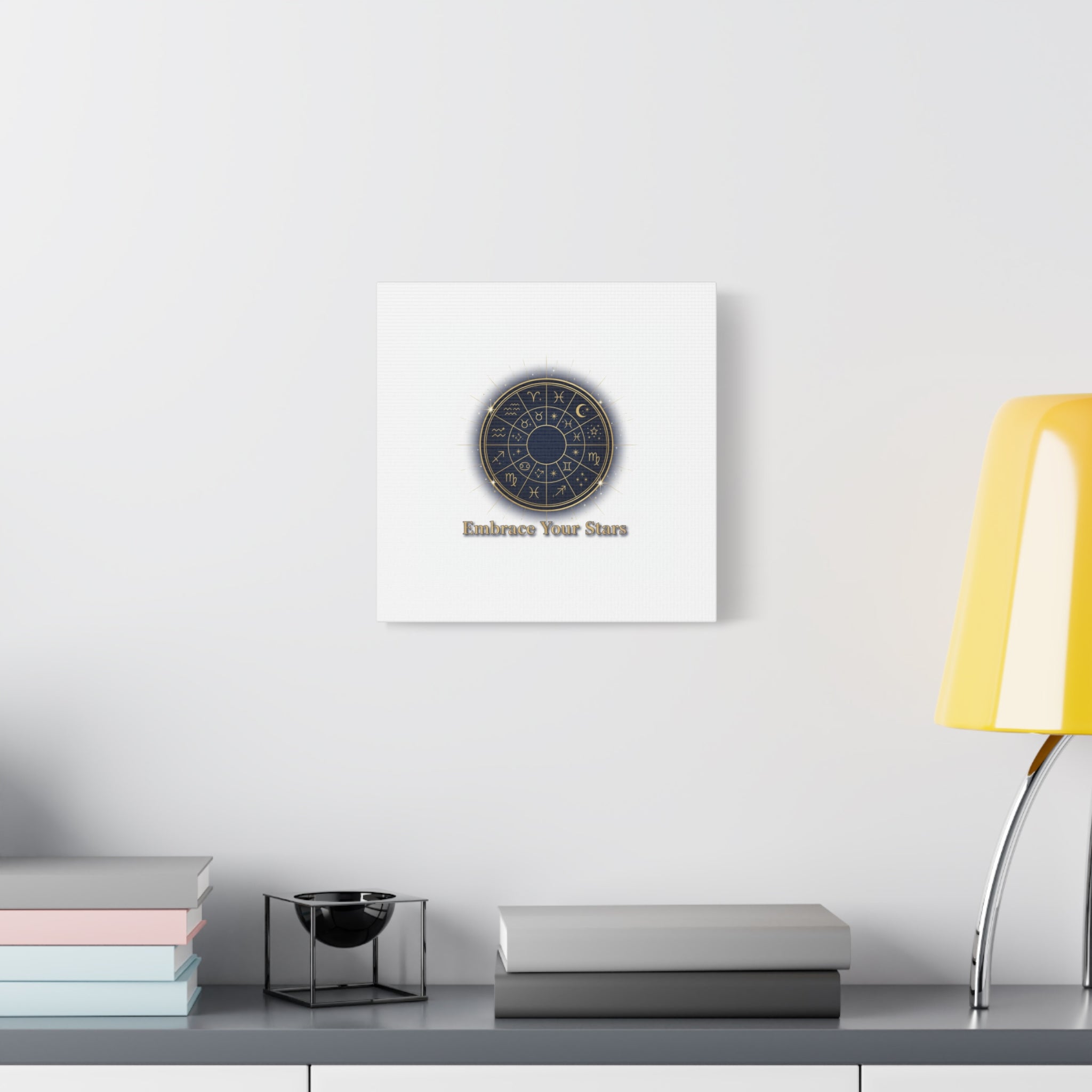 Zodiac Wheel Canvas, Astrology Art Print | Celestial Decor, Constellation Wall Art