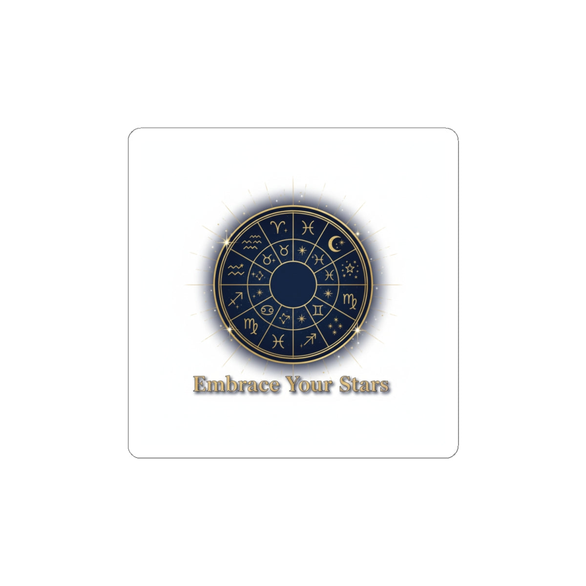 Zodiac Wheel Emblem Kiss-Cut Sticker | Astrology Celestial Sticker