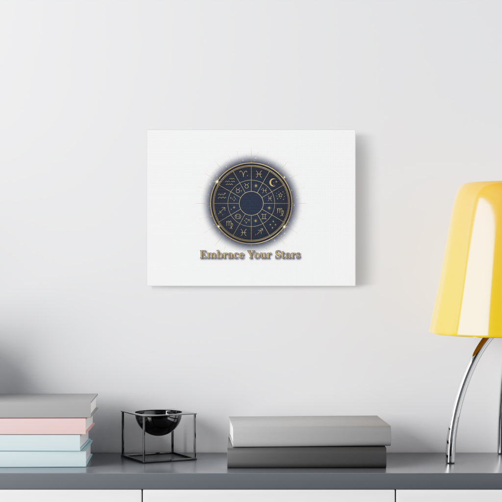 Zodiac Wheel Canvas, Astrology Art Print | Celestial Decor, Constellation Wall Art