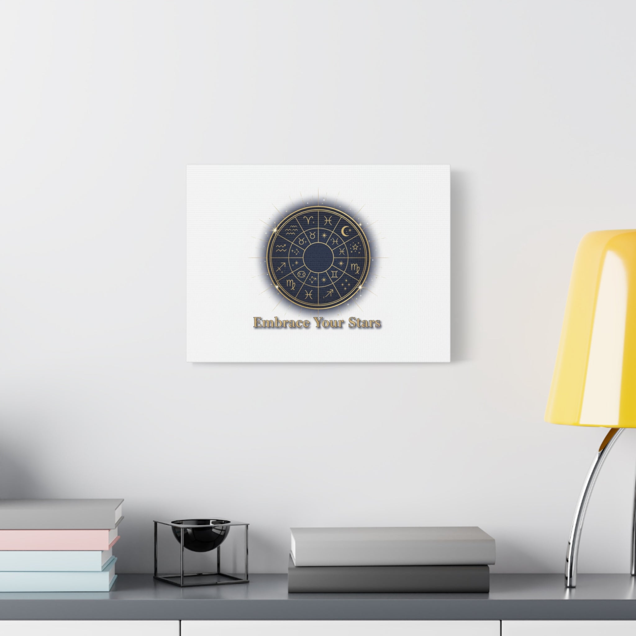 Zodiac Wheel Canvas, Astrology Art Print | Celestial Decor, Constellation Wall Art