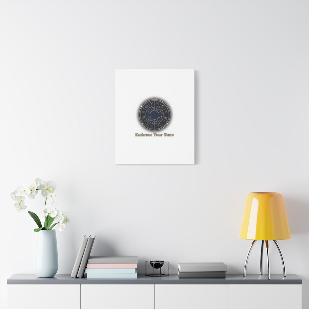 Zodiac Wheel Canvas, Astrology Art Print | Celestial Decor, Constellation Wall Art
