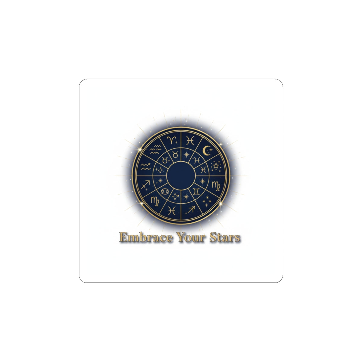 Zodiac Wheel Emblem Kiss-Cut Sticker | Astrology Celestial Sticker