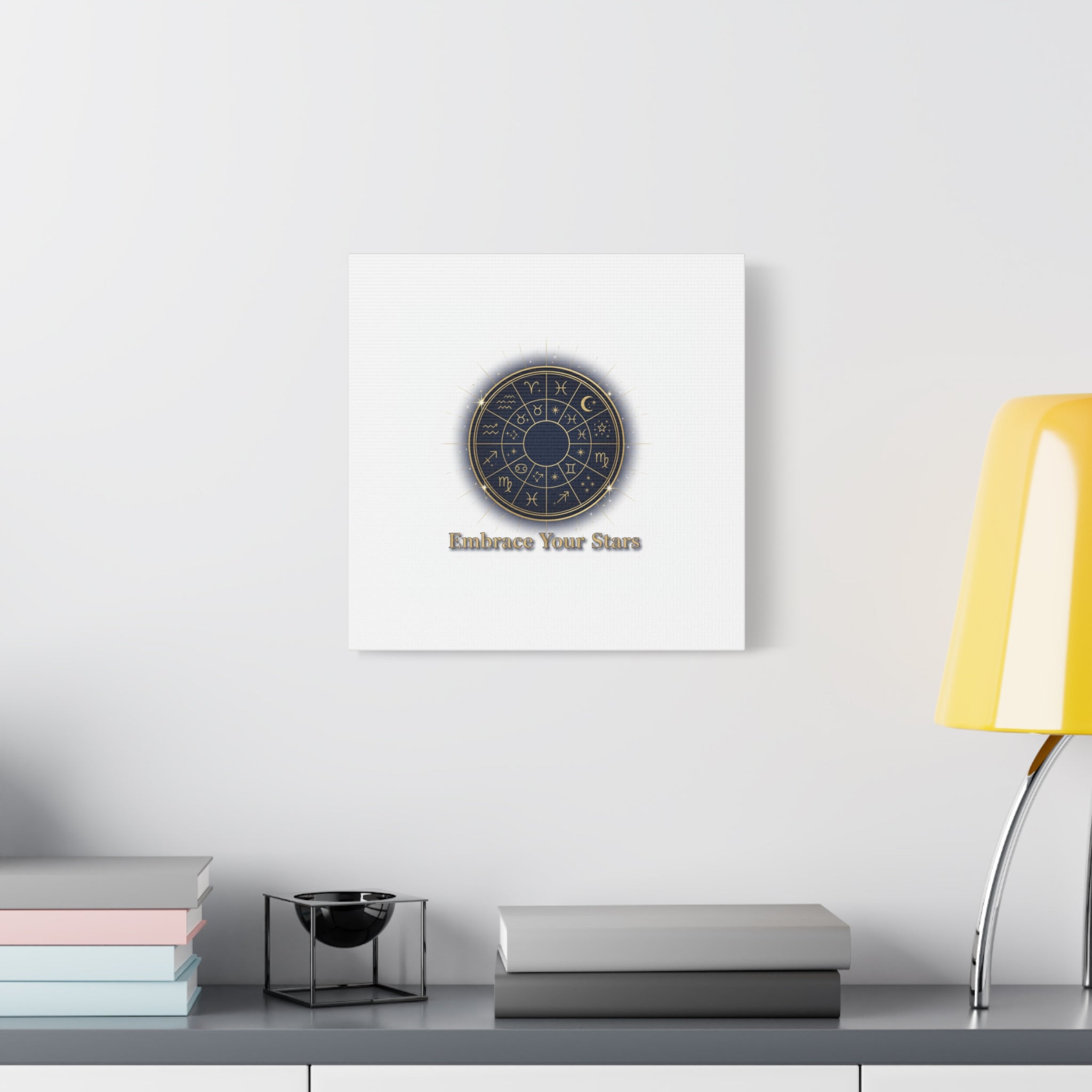 Zodiac Wheel Canvas, Astrology Art Print | Celestial Decor, Constellation Wall Art