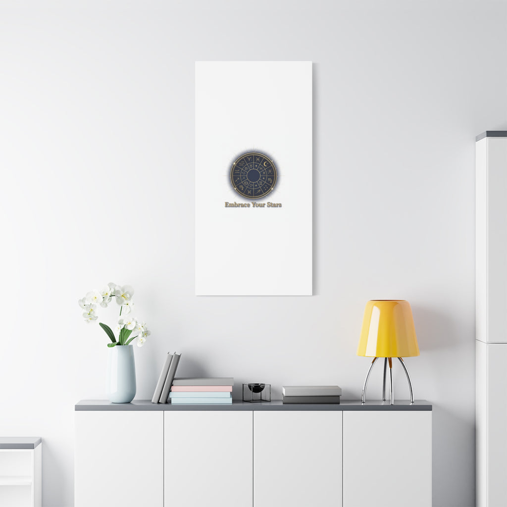 Zodiac Wheel Canvas, Astrology Art Print | Celestial Decor, Constellation Wall Art