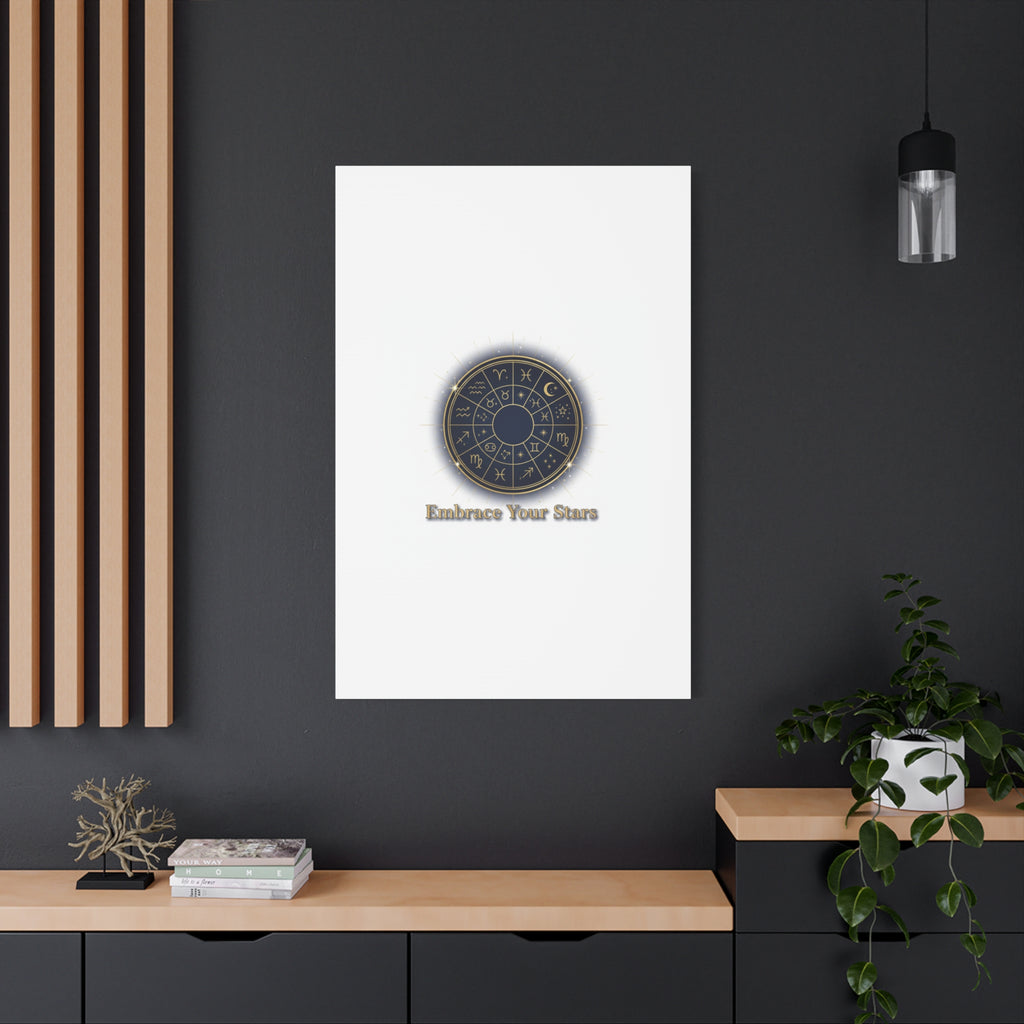 Zodiac Wheel Canvas, Astrology Art Print | Celestial Decor, Constellation Wall Art