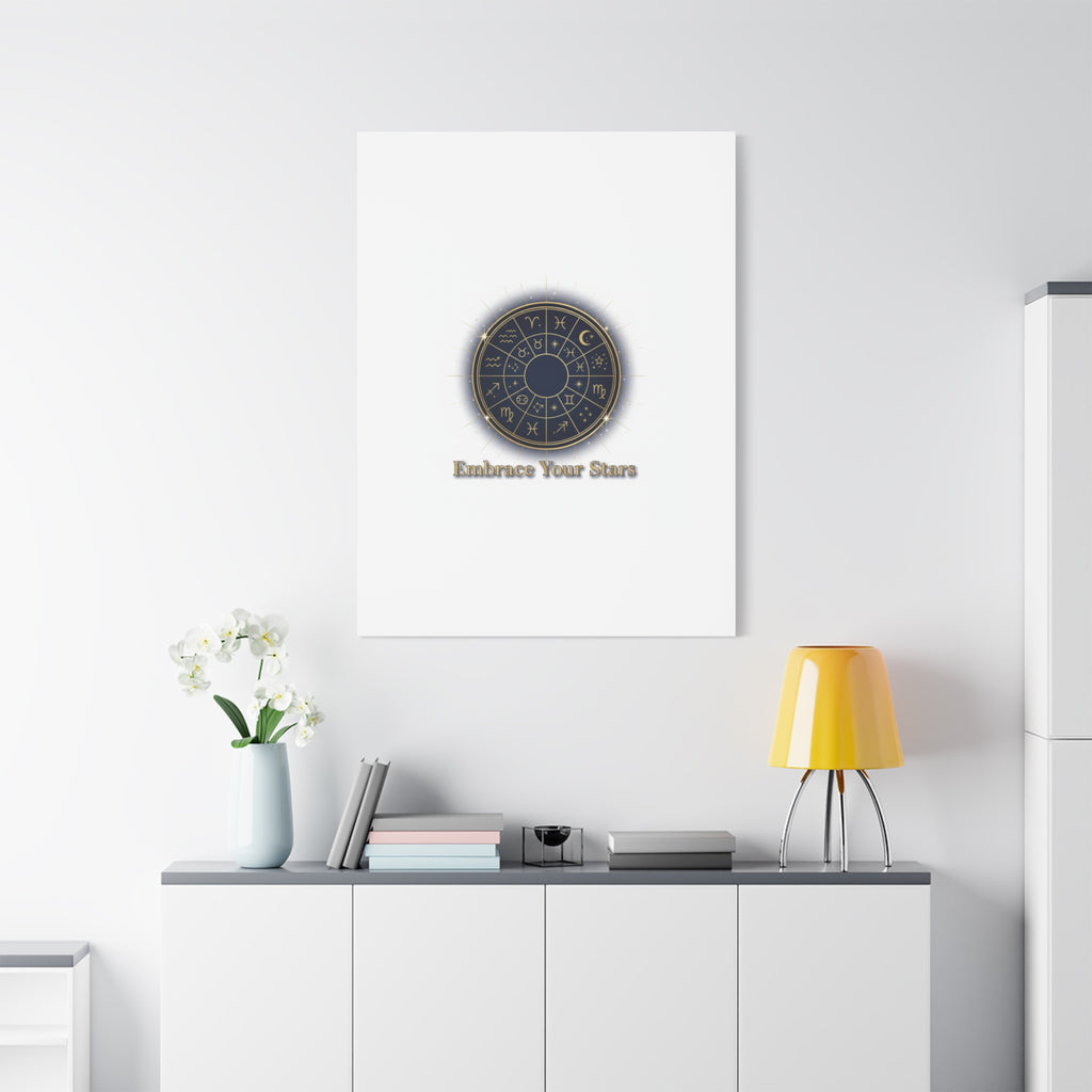 Zodiac Wheel Canvas, Astrology Art Print | Celestial Decor, Constellation Wall Art