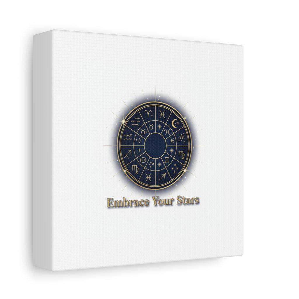 Zodiac Wheel Canvas, Astrology Art Print | Celestial Decor, Constellation Wall Art