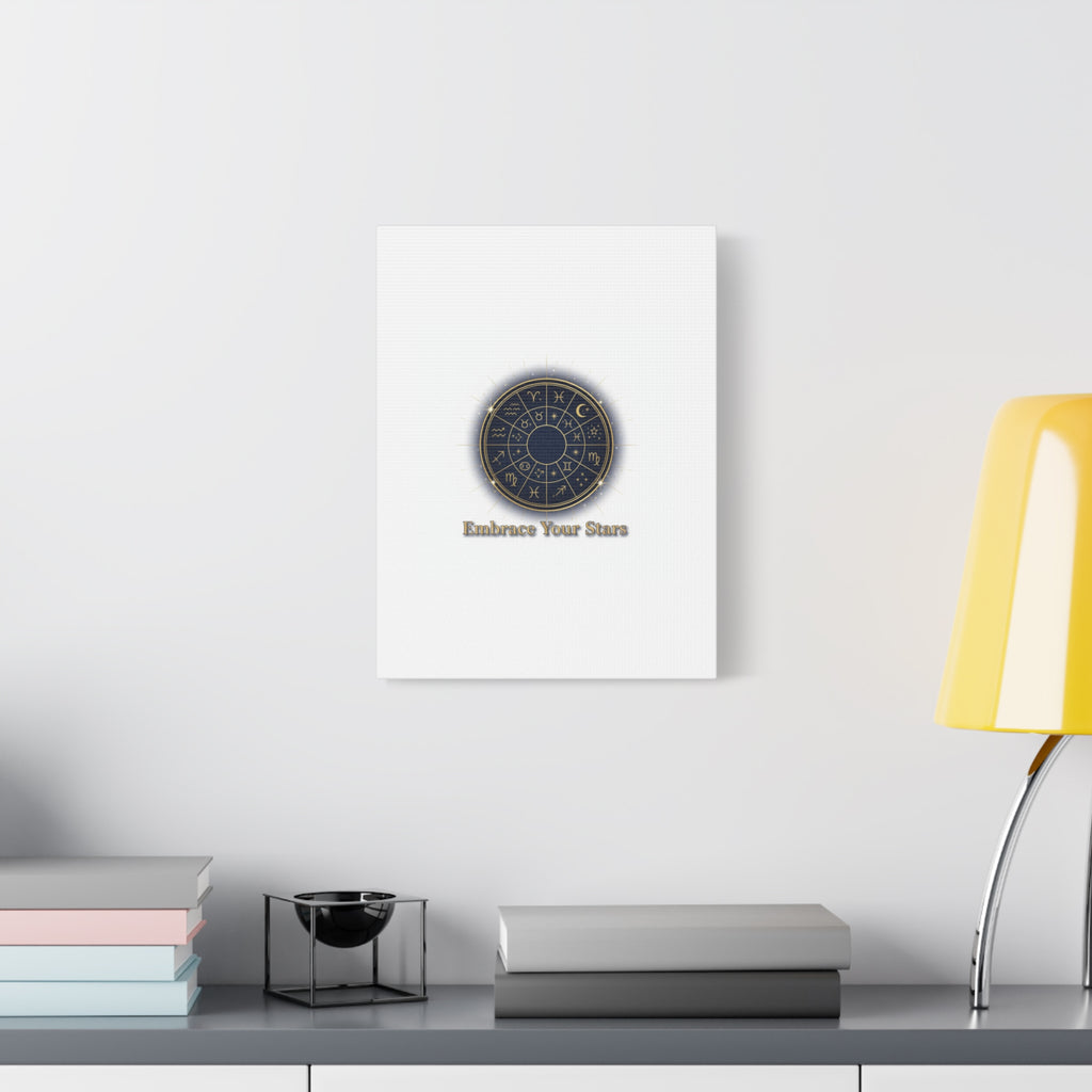 Zodiac Wheel Canvas, Astrology Art Print | Celestial Decor, Constellation Wall Art