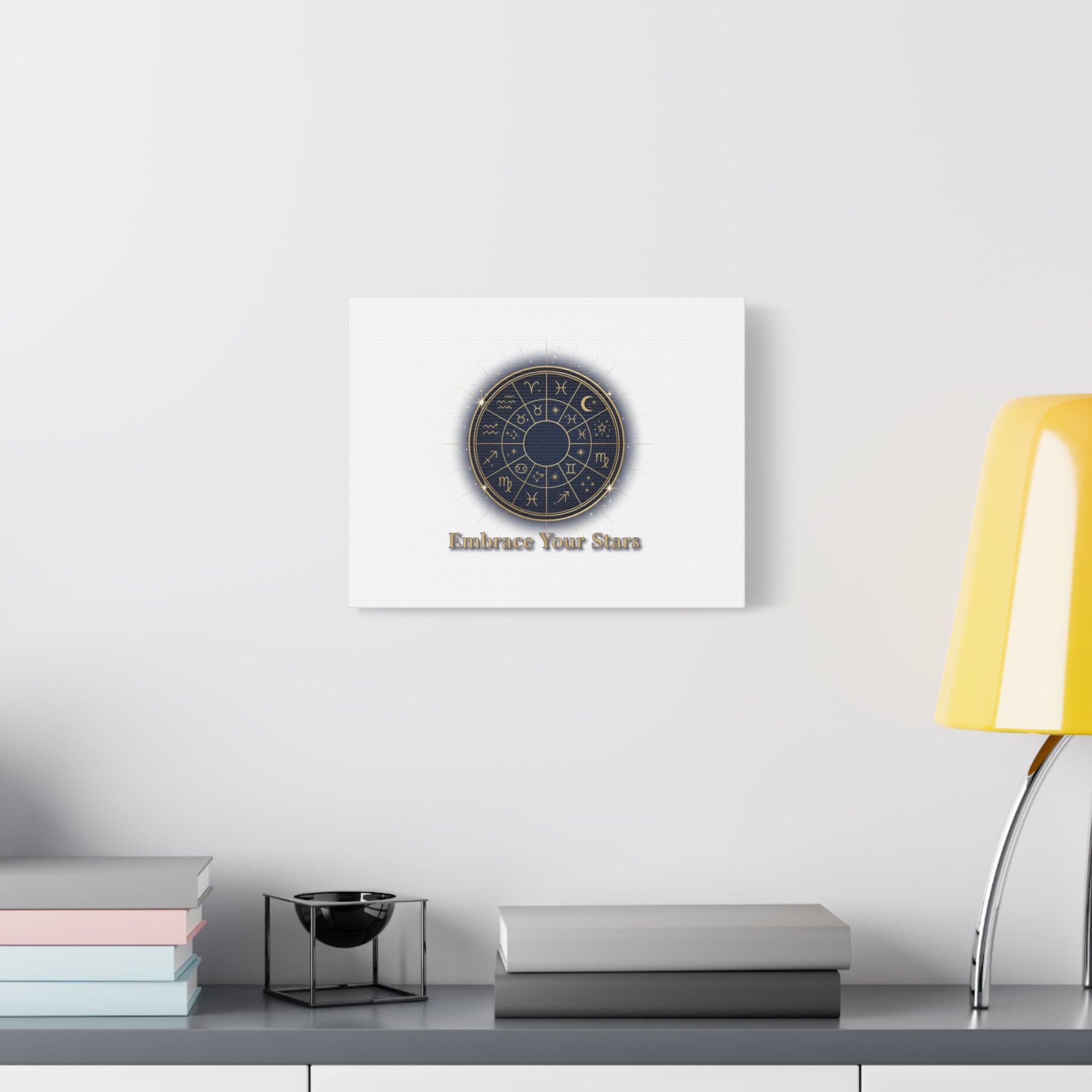 Zodiac Wheel Canvas, Astrology Art Print | Celestial Decor, Constellation Wall Art