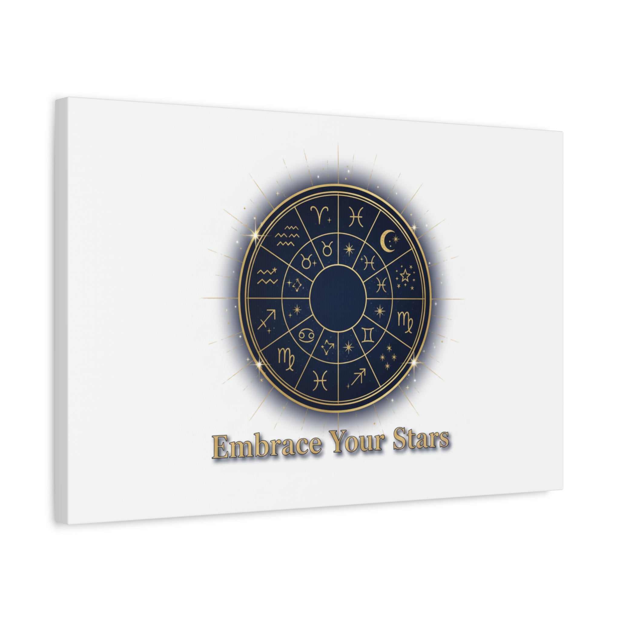 Zodiac Wheel Canvas, Astrology Art Print | Celestial Decor, Constellation Wall Art