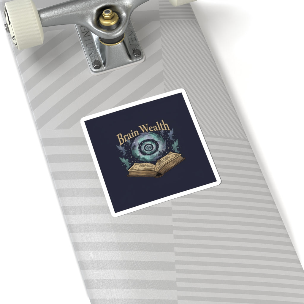 Brain Wealth Sticker | Surreal Academia, Melting Books, Vintage Crest