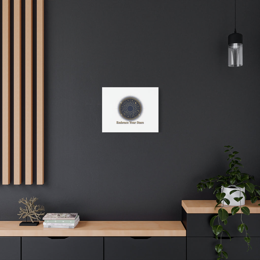 Zodiac Wheel Canvas, Astrology Art Print | Celestial Decor, Constellation Wall Art