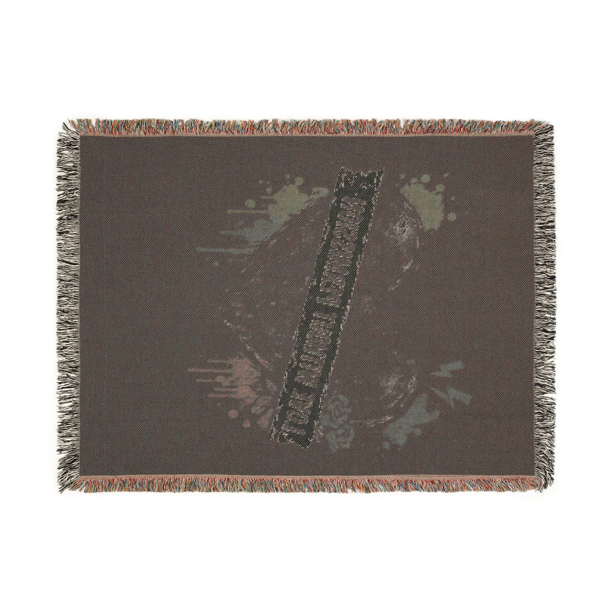 Woven Blanket — 'Live Without Permission' Grunge Throw Blanket