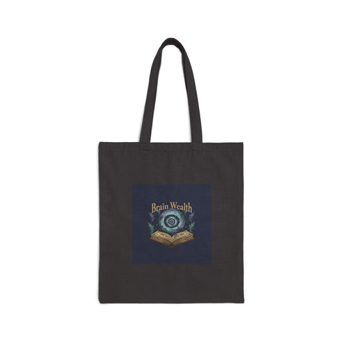Brain Wealth surreal academia Tote | melting books, vintage crest