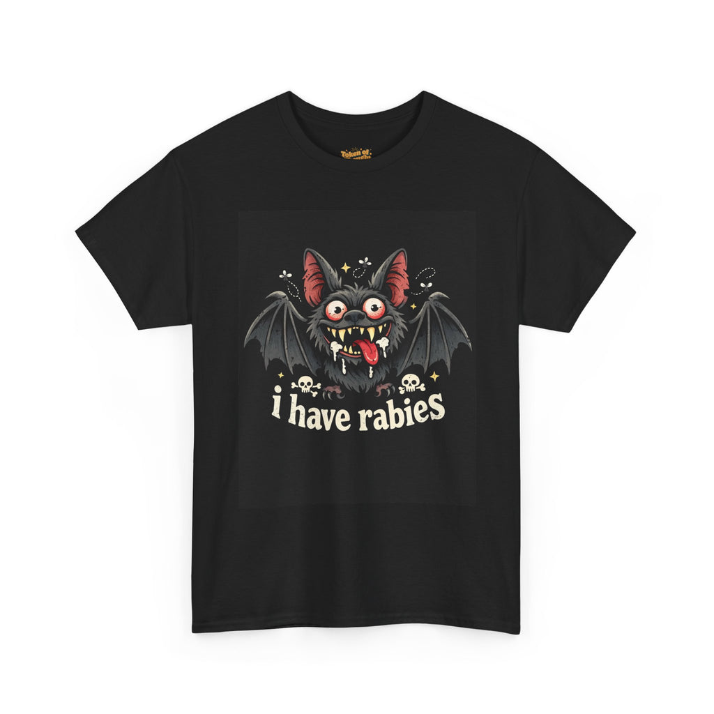 Bat Graphic Tee — "I Have Rabies" Halloween Shirt