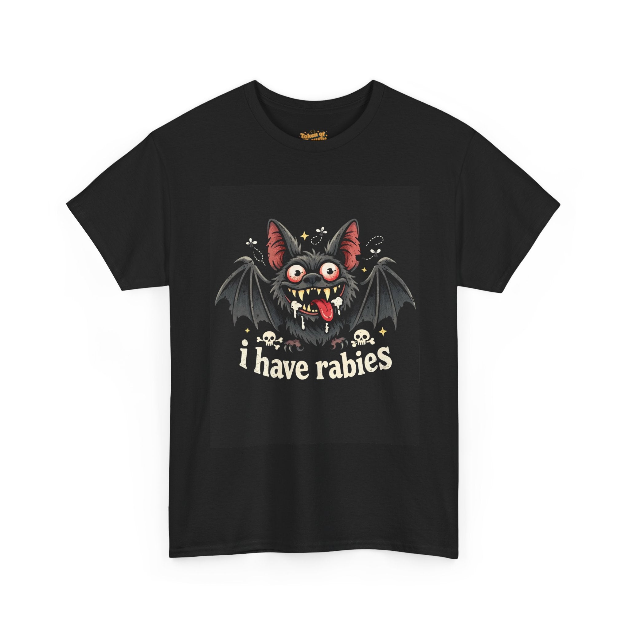 Bat Graphic Tee — "I Have Rabies" Halloween Shirt