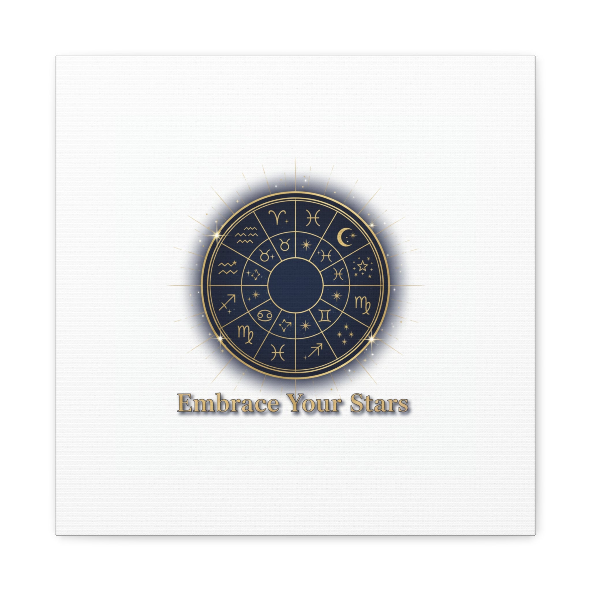 Zodiac Wheel Canvas, Astrology Art Print | Celestial Decor, Constellation Wall Art
