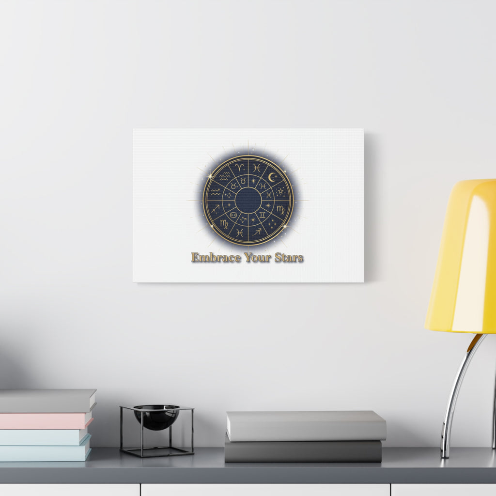Zodiac Wheel Canvas, Astrology Art Print | Celestial Decor, Constellation Wall Art