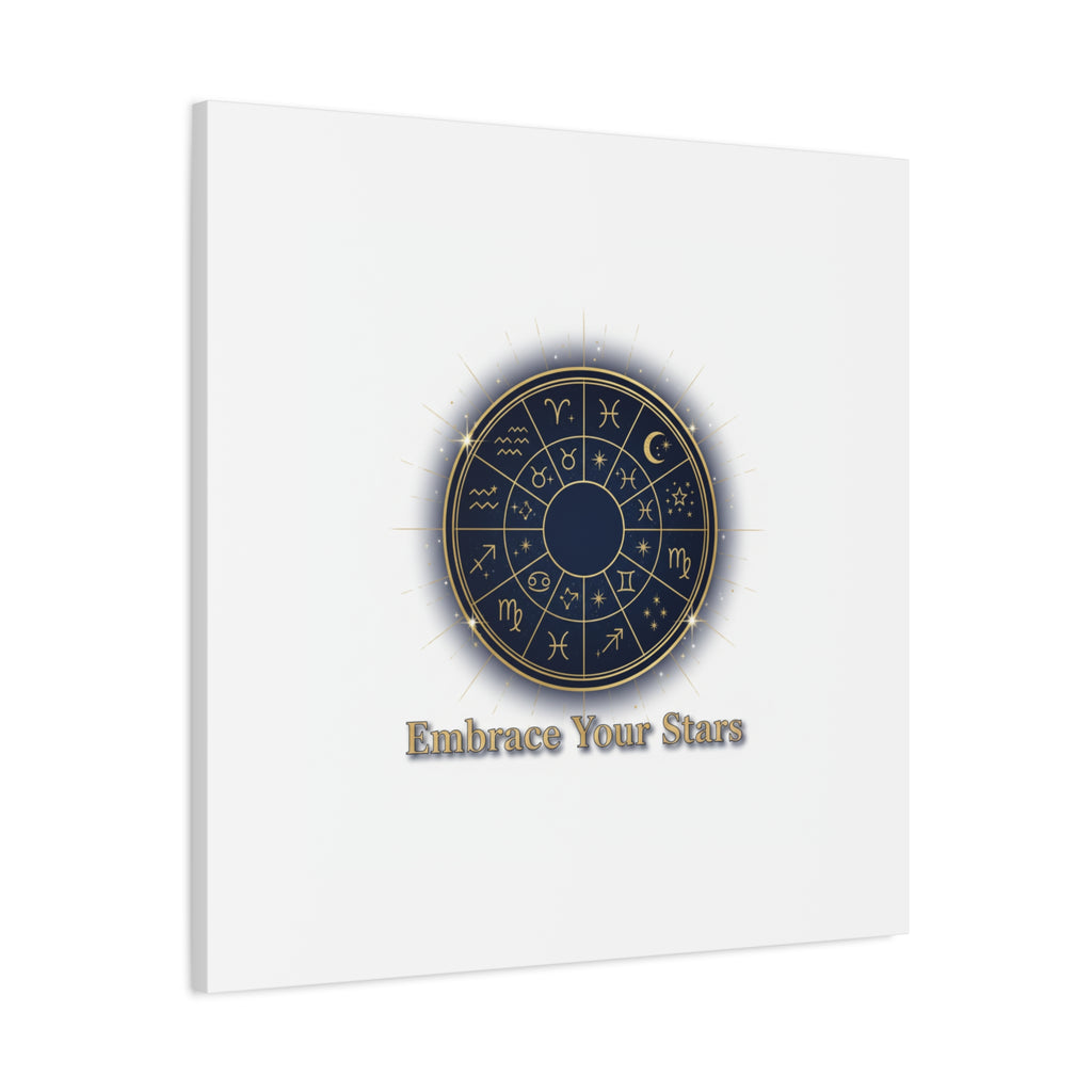 Zodiac Wheel Canvas, Astrology Art Print | Celestial Decor, Constellation Wall Art
