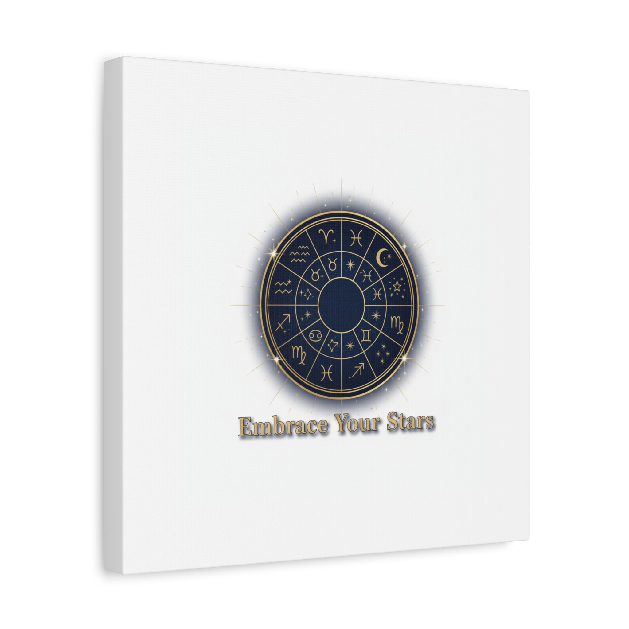 Zodiac Wheel Canvas, Astrology Art Print | Celestial Decor, Constellation Wall Art