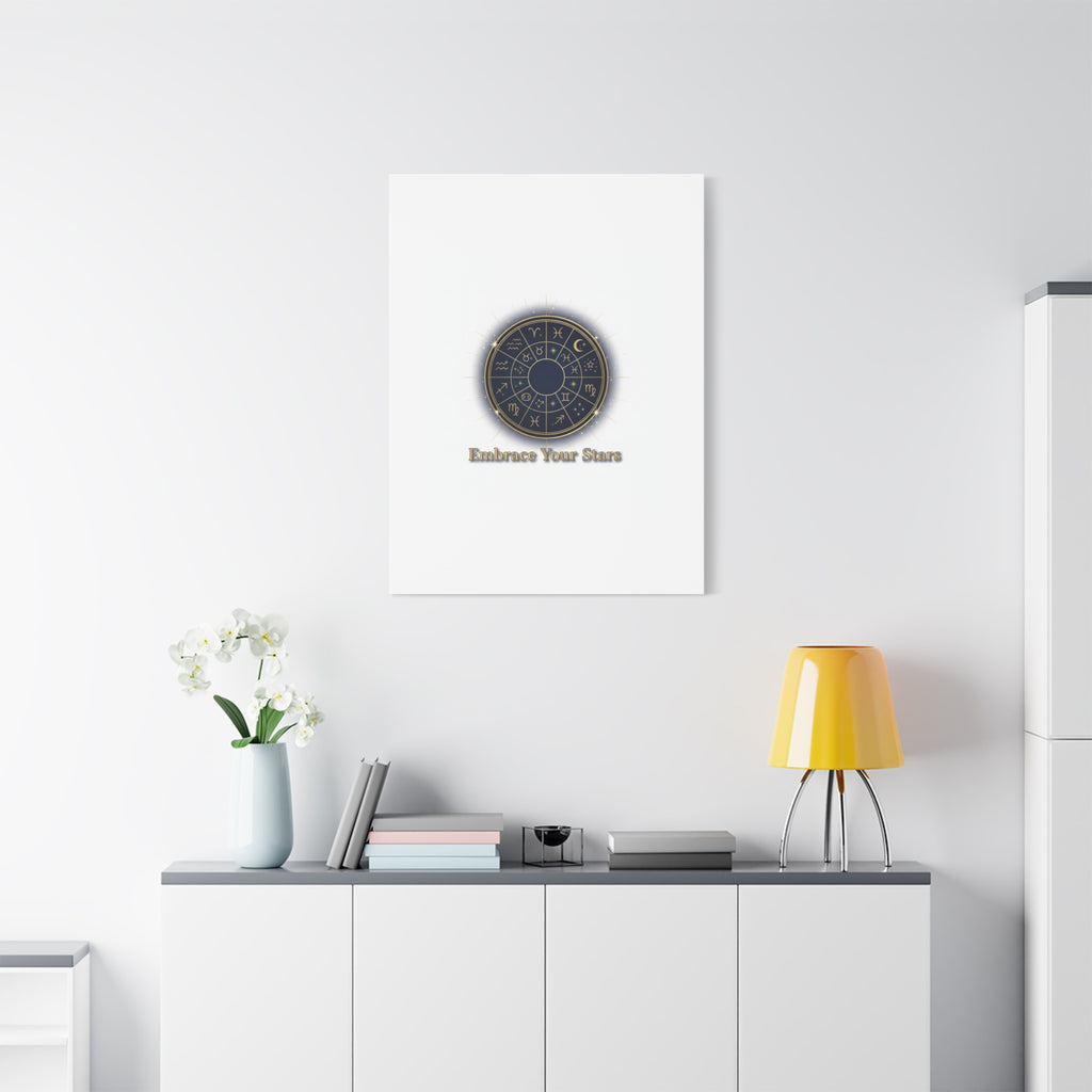Zodiac Wheel Canvas, Astrology Art Print | Celestial Decor, Constellation Wall Art