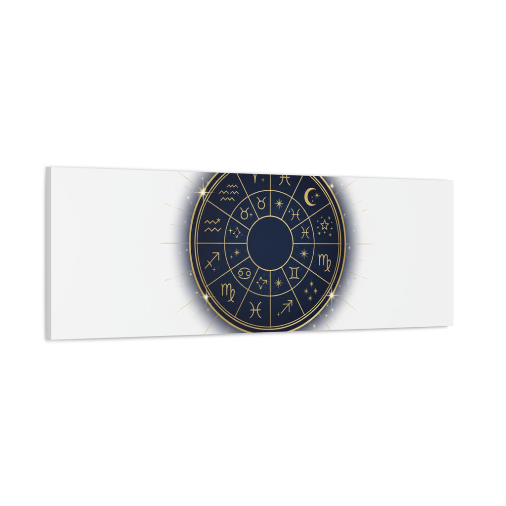 Zodiac Wheel Canvas, Astrology Art Print | Celestial Decor, Constellation Wall Art