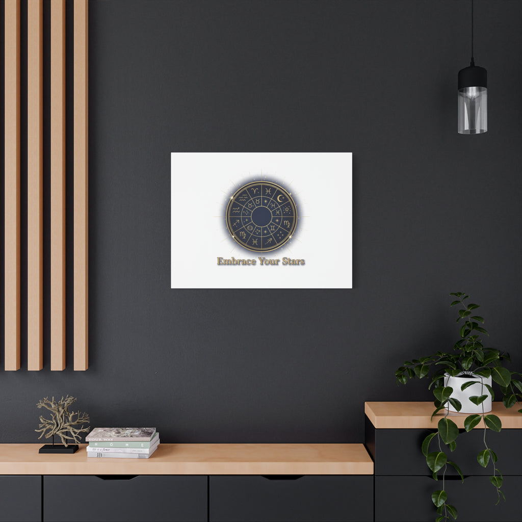 Zodiac Wheel Canvas, Astrology Art Print | Celestial Decor, Constellation Wall Art