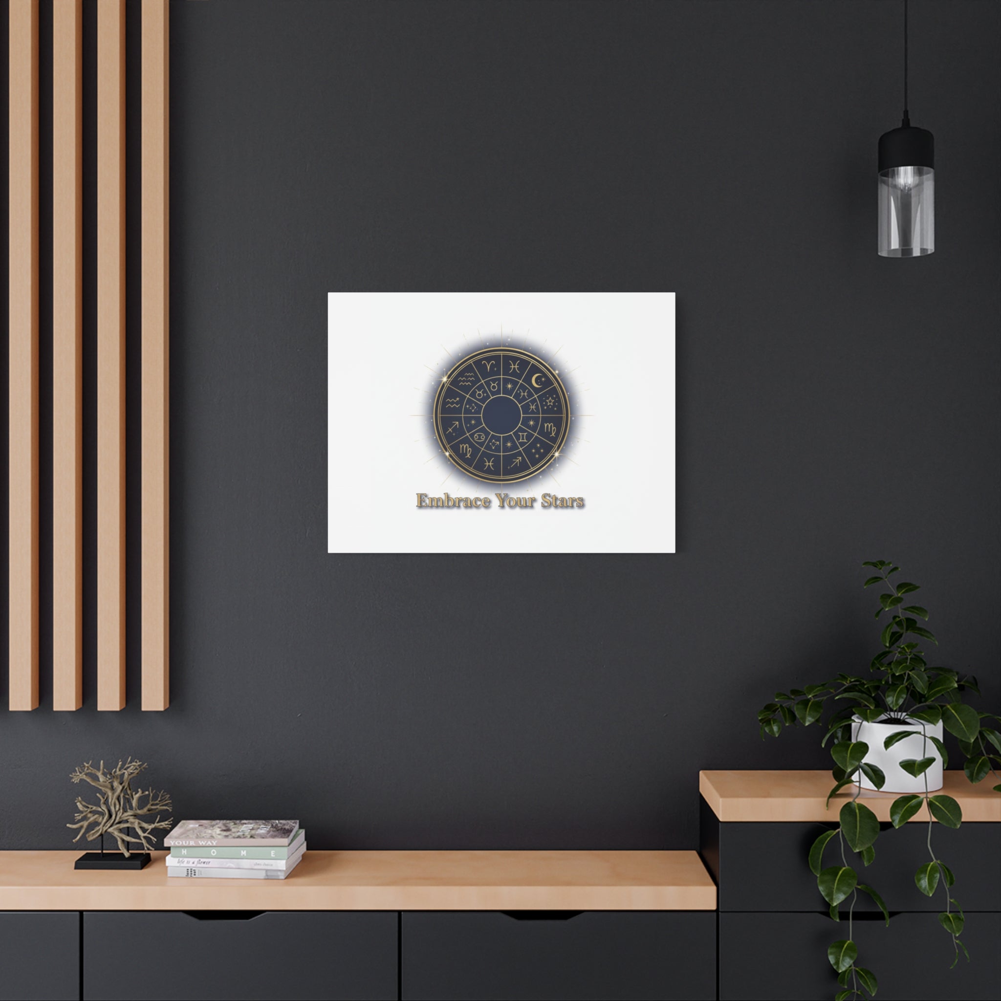 Zodiac Wheel Canvas, Astrology Art Print | Celestial Decor, Constellation Wall Art