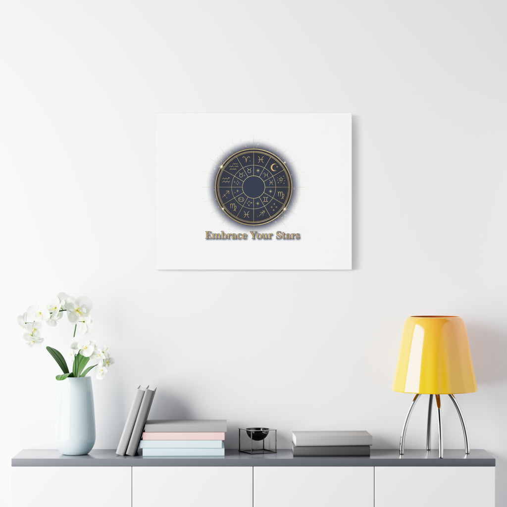 Zodiac Wheel Canvas, Astrology Art Print | Celestial Decor, Constellation Wall Art